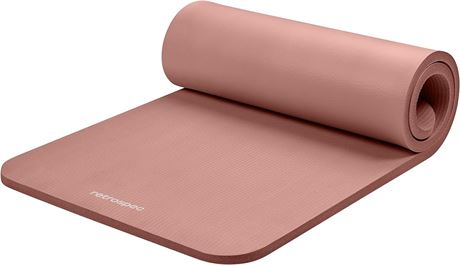 Retrospec Solana Yoga Mat 1" Thick w/Nylon Strap for Men & Women - Non Slip