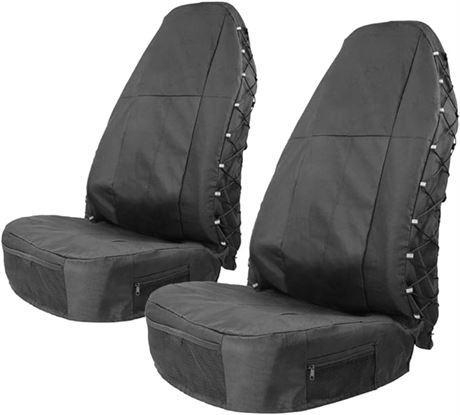 TIROL Waterproof Front Seat Covers High Back Front Seat Cover Universal Black
