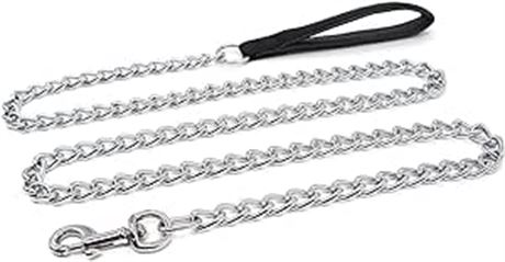 6 Feet/4 Feet Padded Handle Chain Leashes for Dog Collar(180cm/4mm)