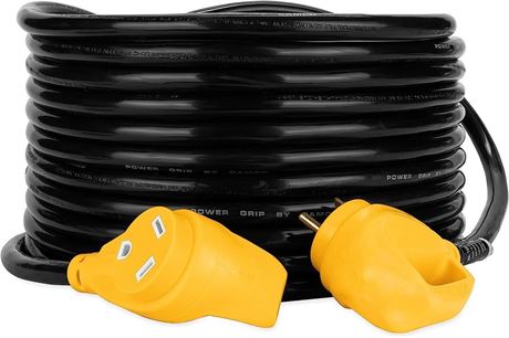 Camco 50 feet PowerGrip Heavy-Duty Outdoor 30-Amp Extension Cord for RV and Auto