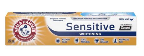 Arm and Hammer Sensitive Whitening Toothpaste Fresh Mint 120mL
