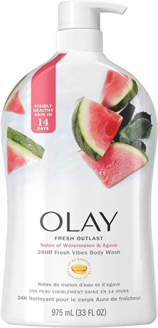 Olay Fresh Outlast Notes of Watermelon & Agave Body Wash, 30 fl oz