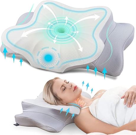 DONAMA Cervical Pillow,Contour Memory Foam Pillow for Sleeping