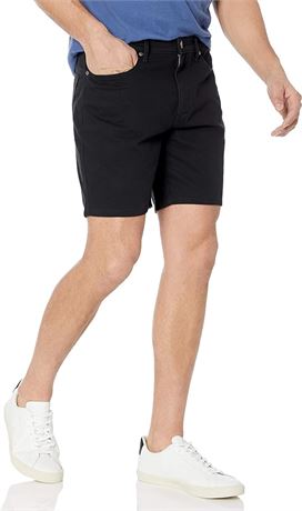 US 33  Essentials Men's Straight-Fit 7" Inseam Stretch 5-Pocket Shorts, Black