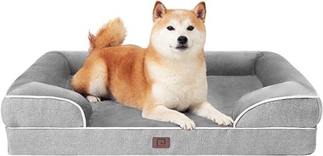 EHEYCIGA Memory Foam Orthopedic Large Dog Bed with Sides, Waterproof Liner Dog
