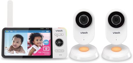 VTech VM818-2HD Video Monitor w/2 Camera's, 5-inch 720p HD Display, Night Light