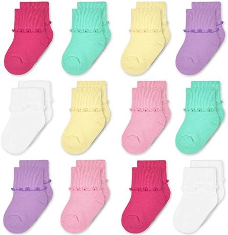 Baby Toddler Girls Ruffle Socks 12 pairs