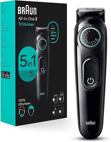 Braun All-in-One Style Kit Series 3 3450, 5-in-1 Trimmer for Men with Beard Trim