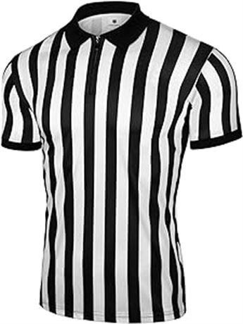 LRG - FitsT4 Sports Men's Official Black & White Stripe Referee Shirt