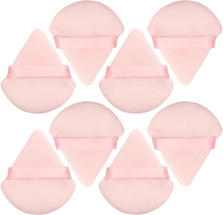 8 Pieces Pink Powder Puff Triangle Face Makeup Cotton Sponge for Loose Powder