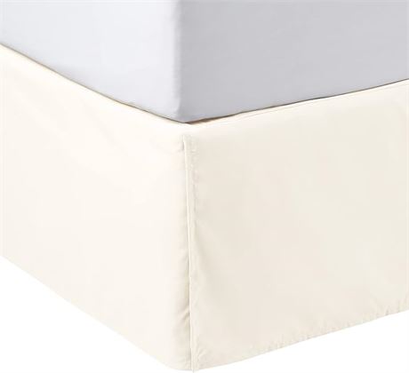 Queen -  Basics Lightweight Pleated Bed Skirt, Off White