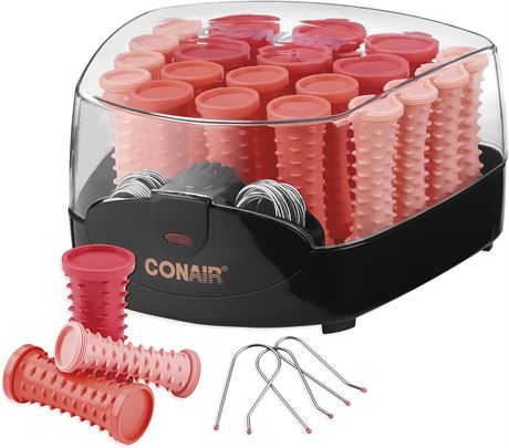 Conair Compact Multi-Size Hot Rollers , Coral, 20 Piece Assortment