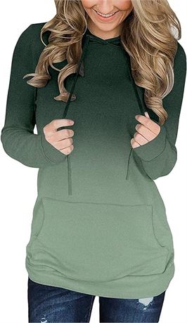 2XL - onlypuff Women's Long Sleeve Casual Drawstring Pullover Sweatshirts Hoodie