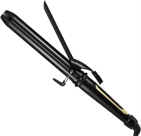 Lanvier 1.25 Inch Clipped Curling Iron with Extra Long Tourmaline Ceramic Barrel