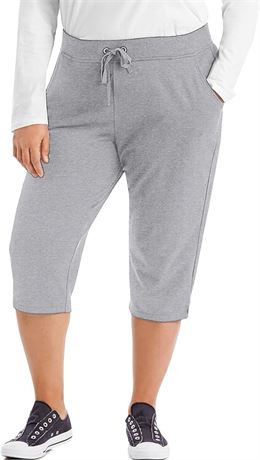 2X Just My Size Women's Plus-SizeFrench Terry Capri with Pockets
