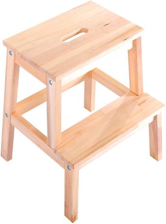 Lestar Solid Acacia Wood Stool Bedside End Tables Sub-Stool Wooden Step Stool