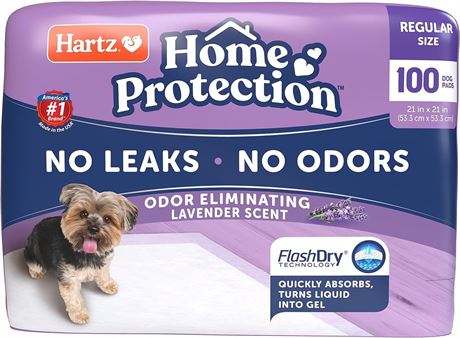 100-Pack Hartz Home Protection Lavendar Scent Odor Eliminating Gel Dog Pads