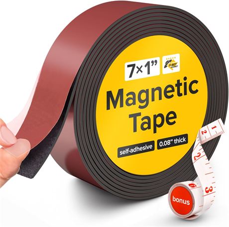 Flexible Magnetic Tape - Magnetic Strip with Strong Self Adhesive - Ideal Magnet