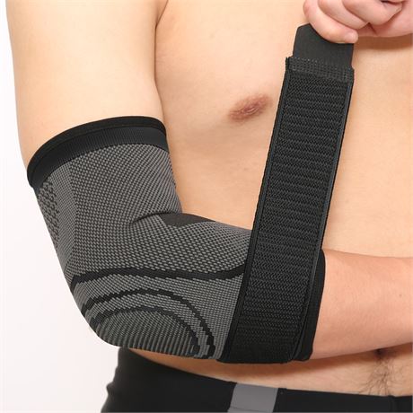 XL - Elbow Brace with Strap for Tendonitis 2 Pack, Tennis Elbow Compression