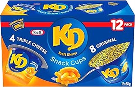 8x58g Kraft Dinner Original and Three Cheese Macaroni & Cheese Snack Cups