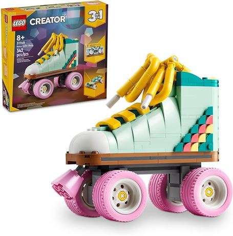 LEGO Creator 3 in 1 Retro Roller Skate Building Kit, Transforms from Roller