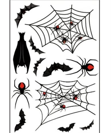 Creative Halloween Haunted House Bat Spider Wall Stickers