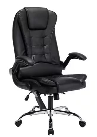 ASSEMBLED Big and Tall Black Faux Leather Executive Office Chair - Black