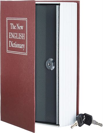 Basics Book Safe, Key Lock, Red