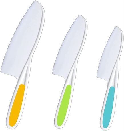 Tmflexe 3pcs Kids Knife Set for Cooking Safe Baking Cutting Kitchen Knives Child