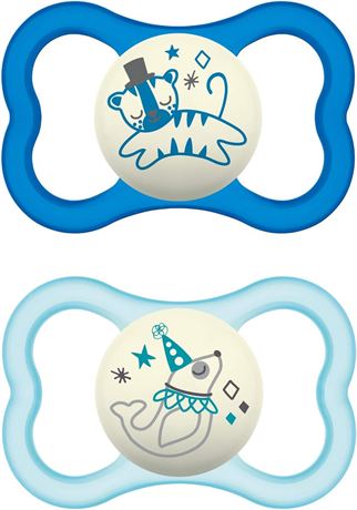 MAM Air Night Pacifiers (2 pack, 1 Sterilizing Pacifier Case)