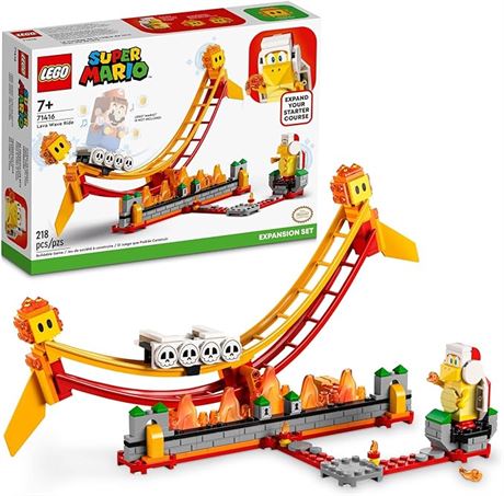 LEGO Super Mario Lava Wave Ride Expansion Set 71416, with Fire Bro