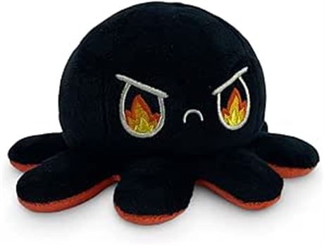 TeeTurtle | The Original Reversible Octopus Plushie Angry Red + Rage Black