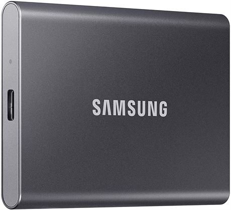 500 GB Samsung T7 Portable SSD - USB 3.2 (Gen2, 10Gbps) External SSD - Grey