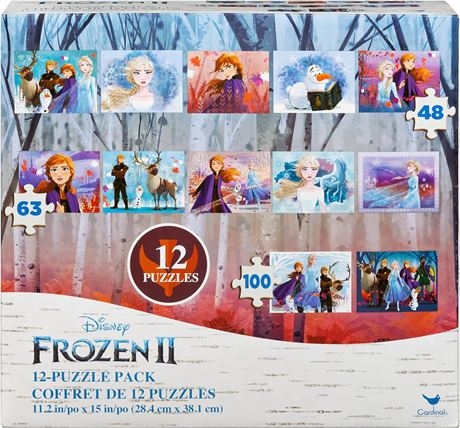 Disney Frozen 2, 12-Pack Jigsaw Puzzles