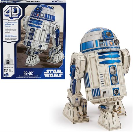 4D Build, Star Wars R2-D2 Cardstock Model Kit 201 Pcs