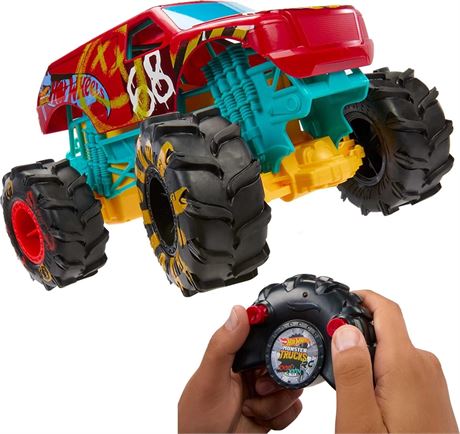 How Wheels Rc Monster Trucks Hw Demo Derby in 1:15 Scale, Remote-Control Toy