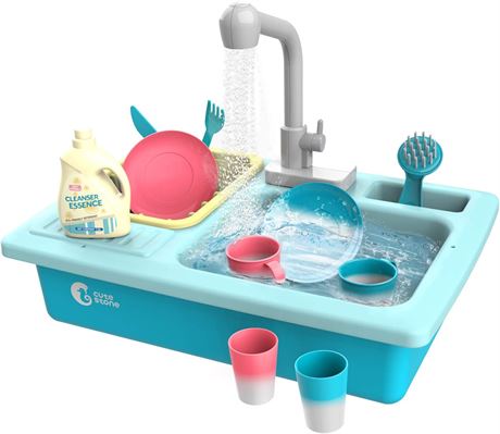 CUTE STONE Color Changing Play Kitchen Sink Toys, Kids Heat Sensitive Electric