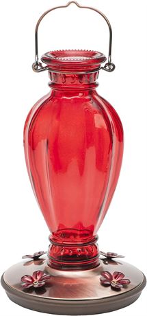 Perky-Pet 8133-2 Daisy Vase Vintage Glass Hummingbird Feeder