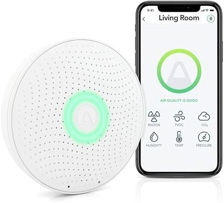 AIRTHINGS Wave Plus Indoor Air Quality Monitor with Radon Detection Free App