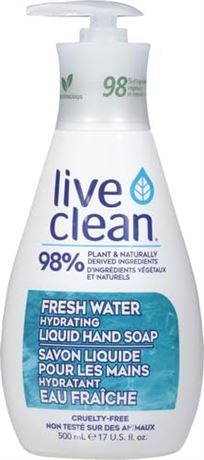 500 mL, Live Clean Liquid Hand Soap, Hydrating Fresh Water