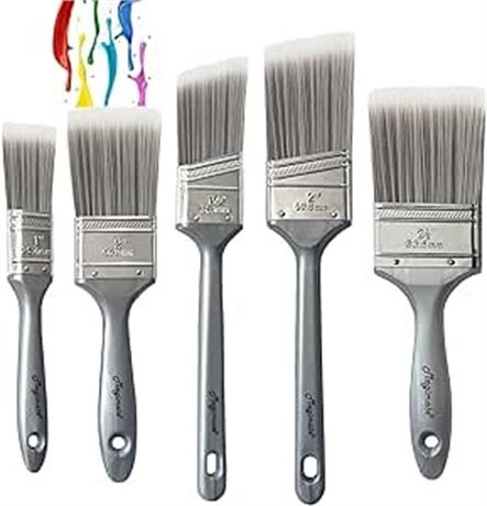 5 Pack Magimate Paint Brushes Set, Angled Sash Stain Brush, Flat Paint Brushes