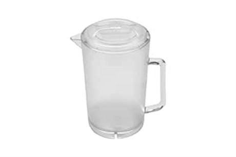 64 oz. Pitcher with Clear Lid, Break Resistant Plastic, Dishwasher Safe, by GET