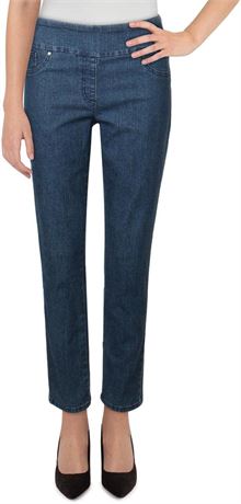 US 10 Petite Ruby Rd. womens Petite Pull-on Extra Stretch Denim Jeans