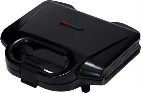 Basics Waffle Maker 2-Slices Black with Non-Stick Coating and Easy to Clean, 700