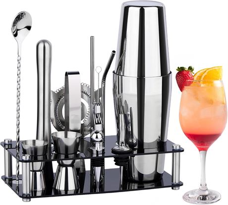 15-Piece Cocktail Shaker Set Bartender Kit, Bar Tool Set with Acrylic Stand Bar