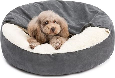Pelzin Cozy Cave Dog Bed for Medium Dogs Up to 45lbs - Washable Burrow Puppy Bed