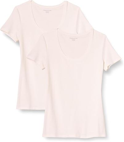 XL -  Essentials Women's Classic-Fit Short-Sleeve Scoop Neck T-Shirt, White