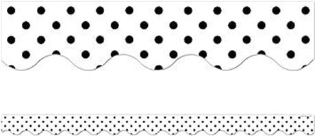 OS, Teacher Created Resources 5593 Black Polka Dots on White Scalloped Border
