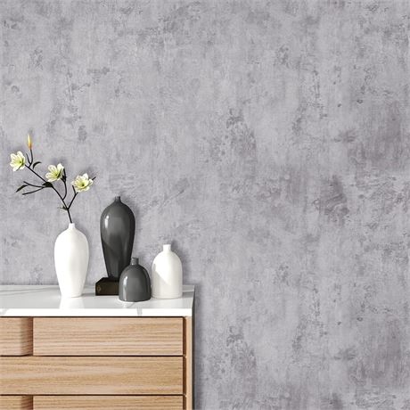 Stickyart Light Grey Concrete Wallpaper | 40cm x 2m