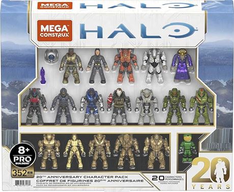 MEGA Halo Action Figures Toy Building Set, 20th Anniversary Pack